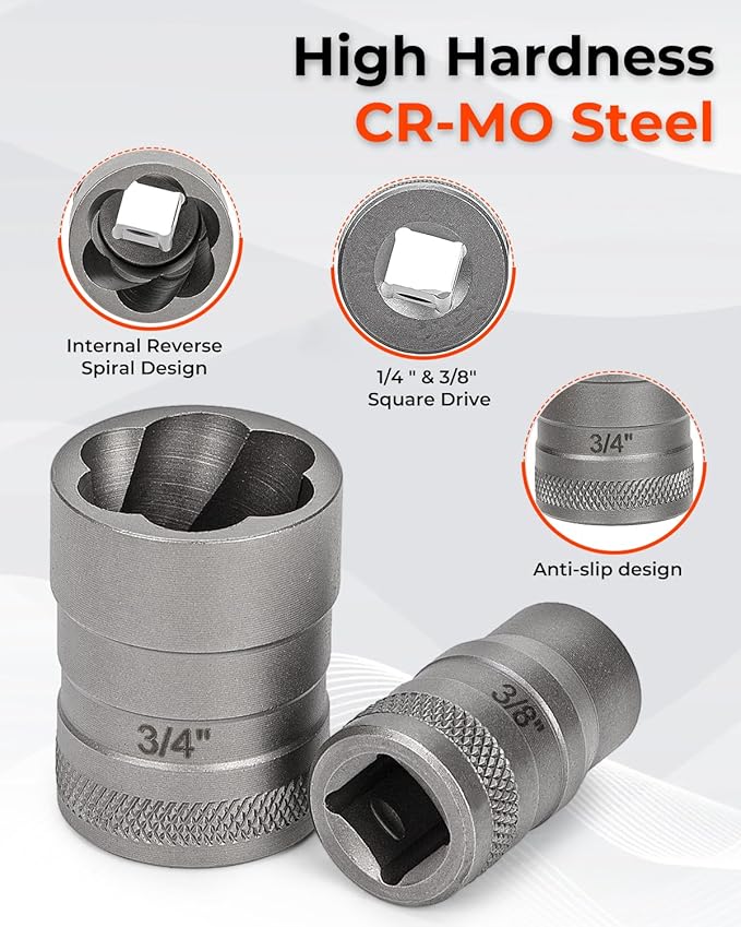 TopMe™ SlimLine Bolt & Nut Extractor Set