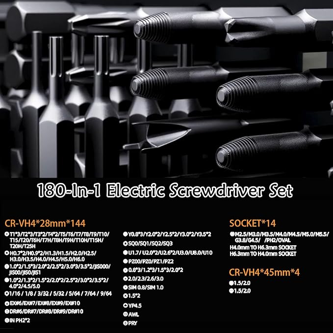 MicroTork™ 180-in-1 Electric Precision Screwdriver Set