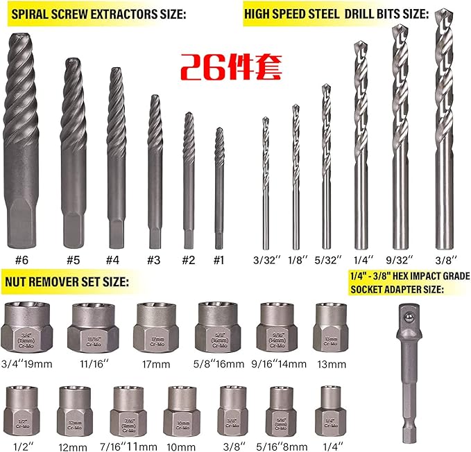 GripForge™ 26-Piece Extractor Kit